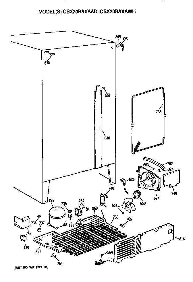 Hotpoint CSX20BAXAAD unit diagram