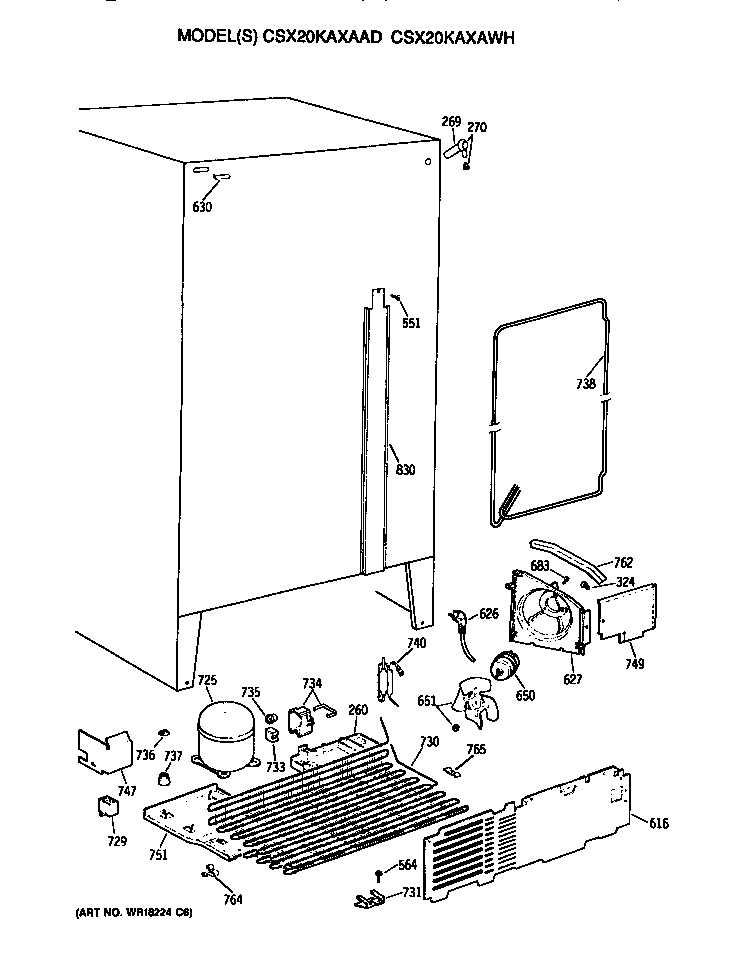 Hotpoint CSX20KAXAWH unit diagram
