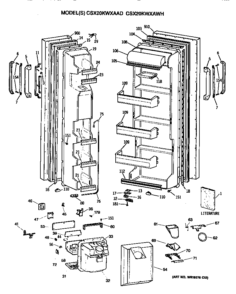 Hotpoint CSX20KWXAWH doors diagram