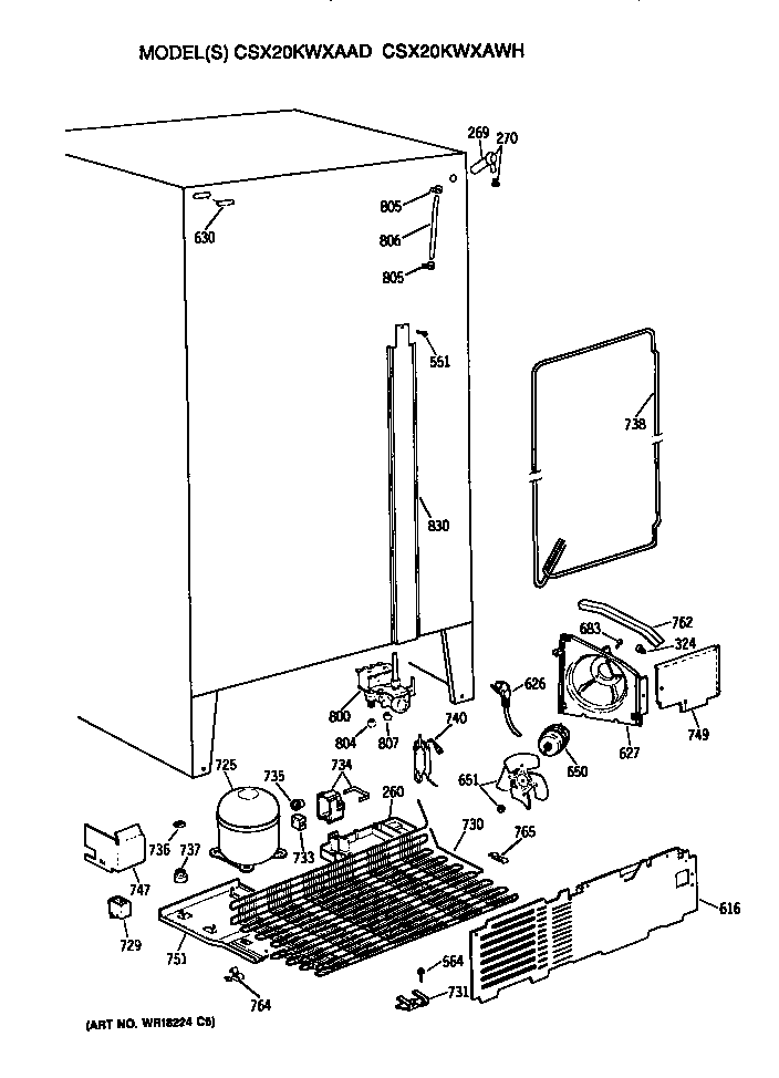 Hotpoint CSX20KWXAWH unit diagram