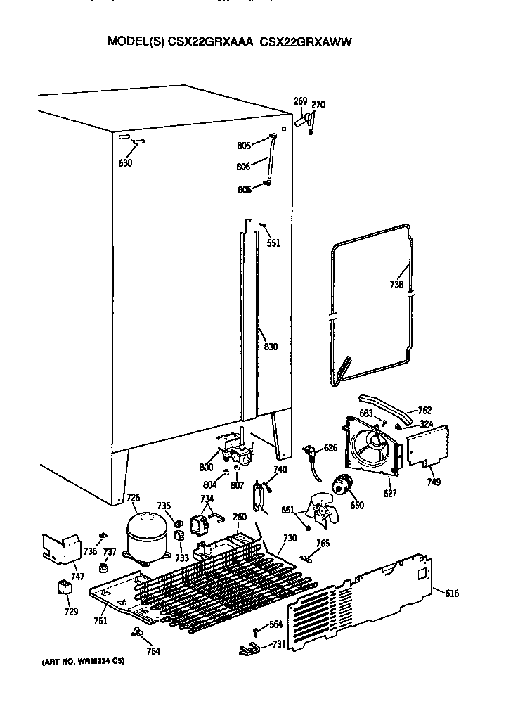 Hotpoint CSX22GRXAWW unit diagram