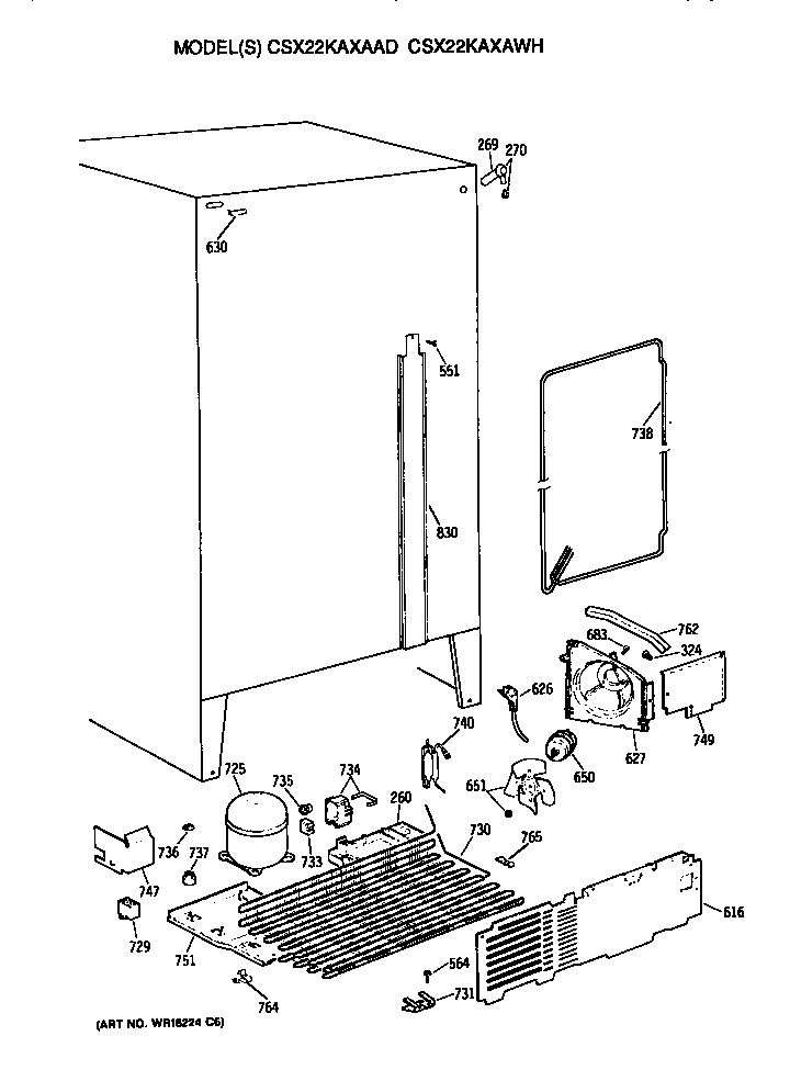 Hotpoint CSX22KAXAAD unit diagram