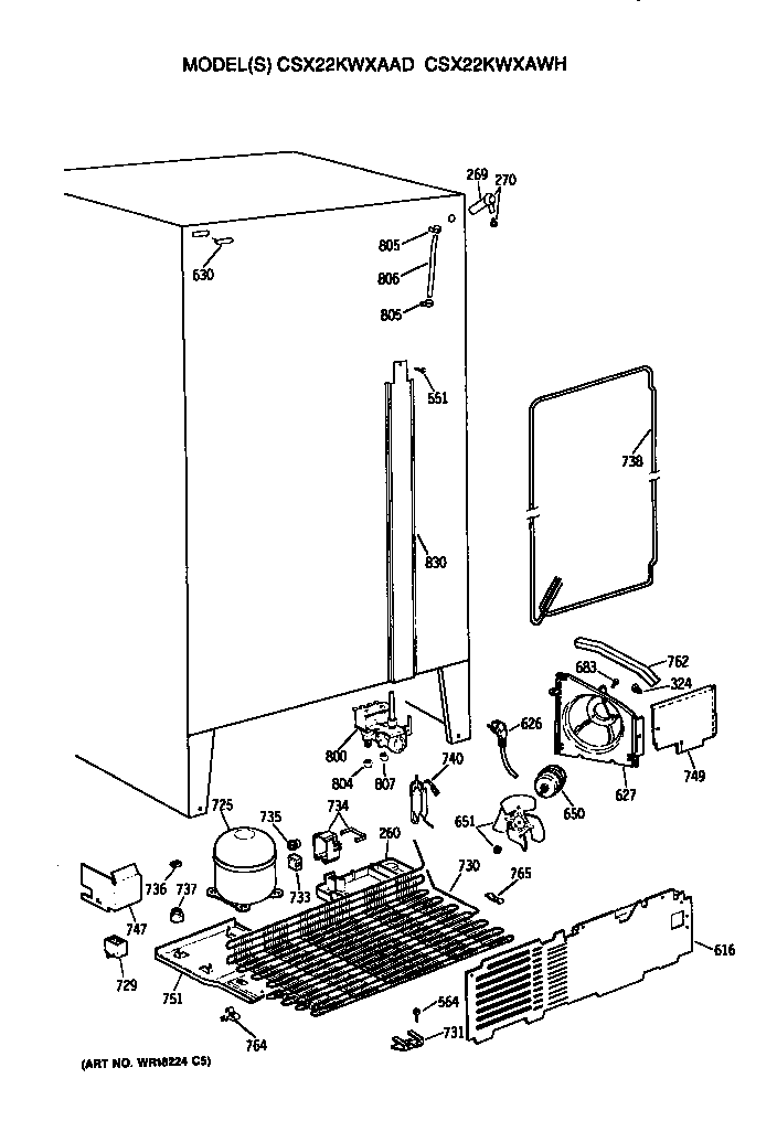 Hotpoint CSX22KWXAWH unit diagram