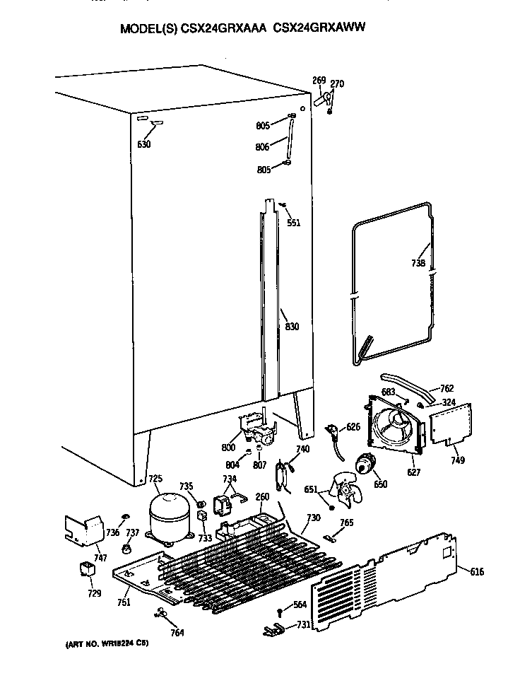 Hotpoint CSX24GRXAAA unit diagram