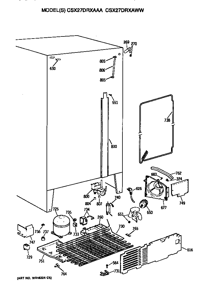 Hotpoint CSX27DRXAAA unit diagram