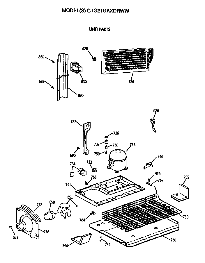 Hotpoint CTG21GAXDRWW unit diagram