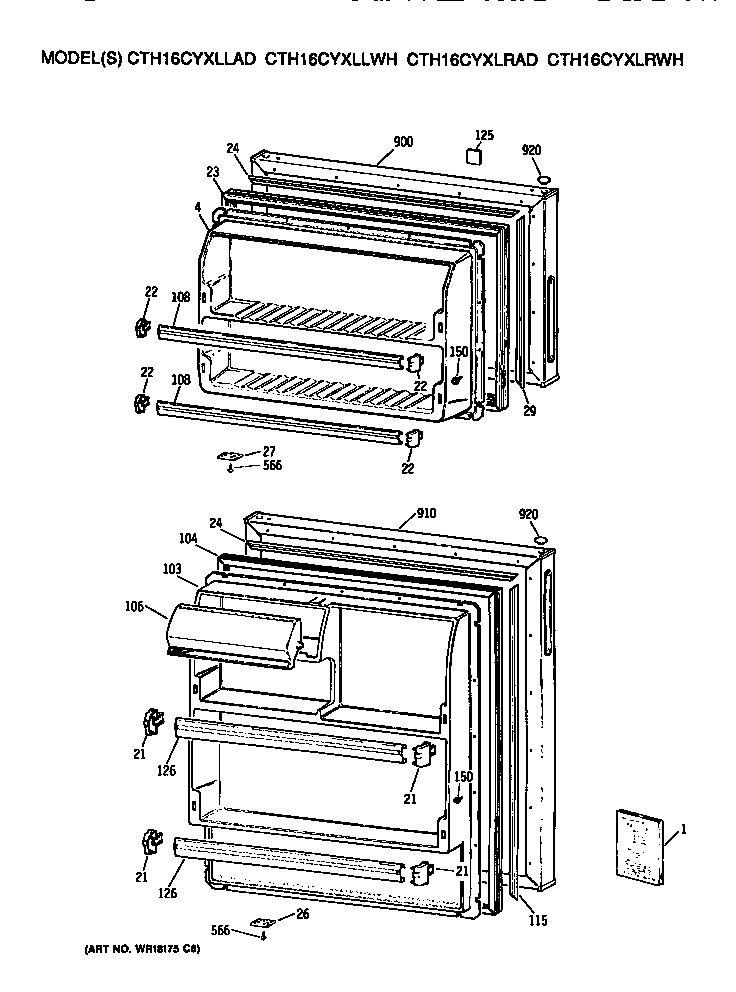 Hotpoint CTH16CYXLRAD doors diagram