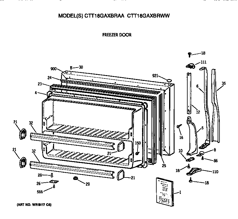 Hotpoint CTT18GAXBRWW freezer door diagram
