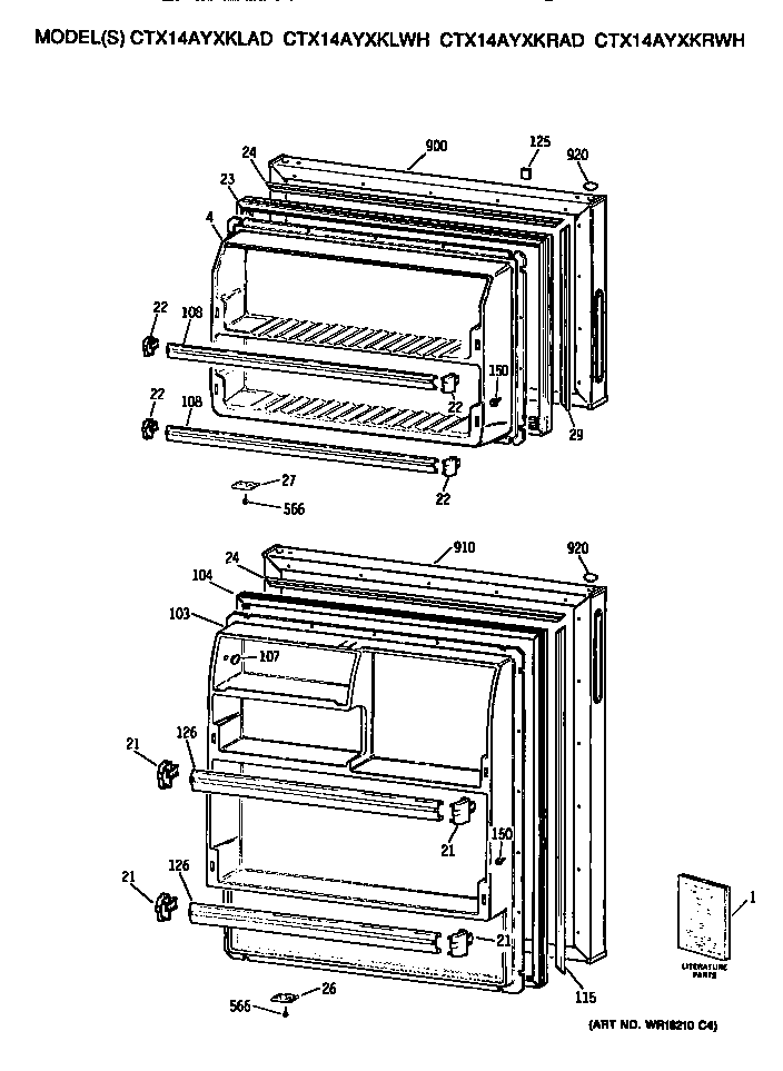 Hotpoint CTX14AYXKLWH doors diagram