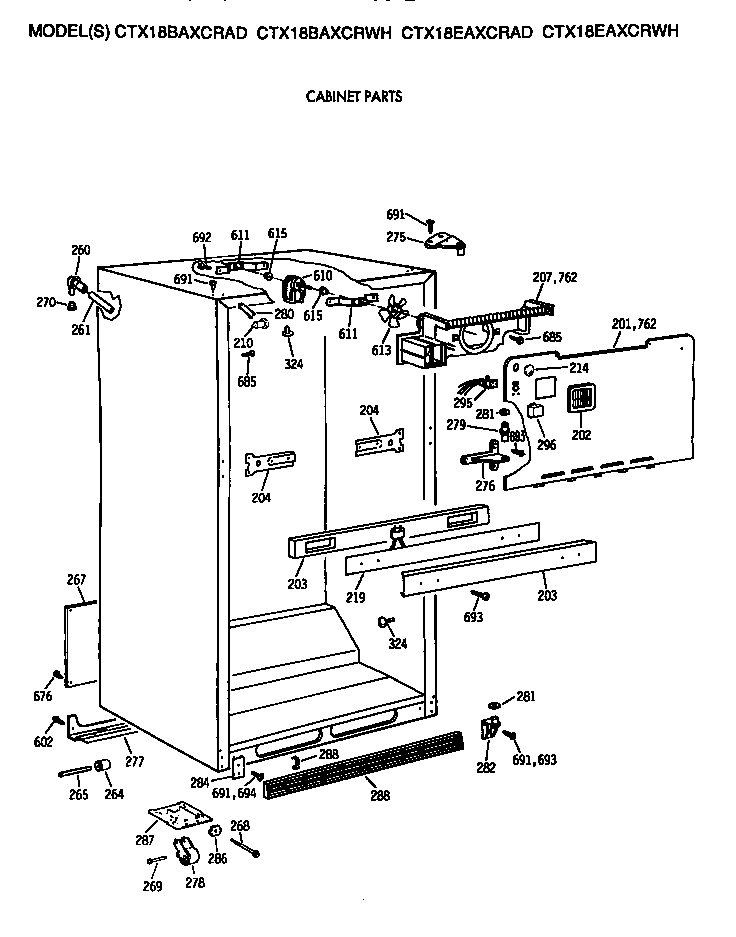Hotpoint CTX18EAXCRAD cabinet diagram