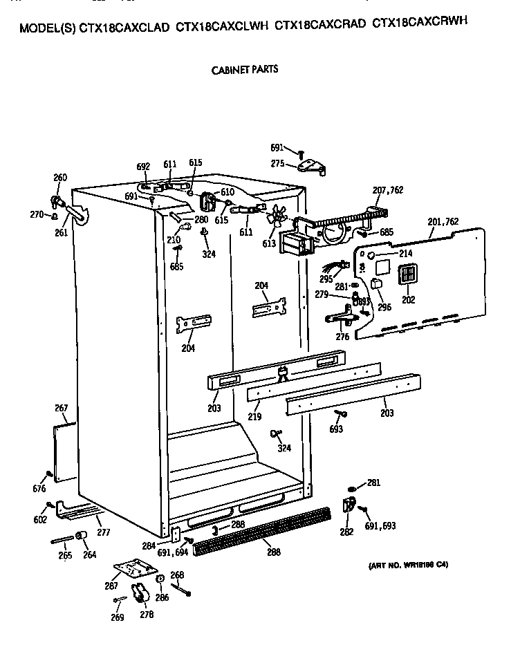 Hotpoint CTX18CAXCLWH cabinet diagram