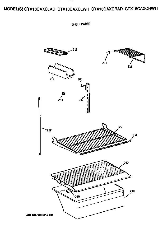 Hotpoint CTX18CAXCLWH shelves diagram