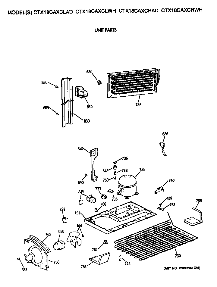 Hotpoint CTX18CAXCLWH unit diagram