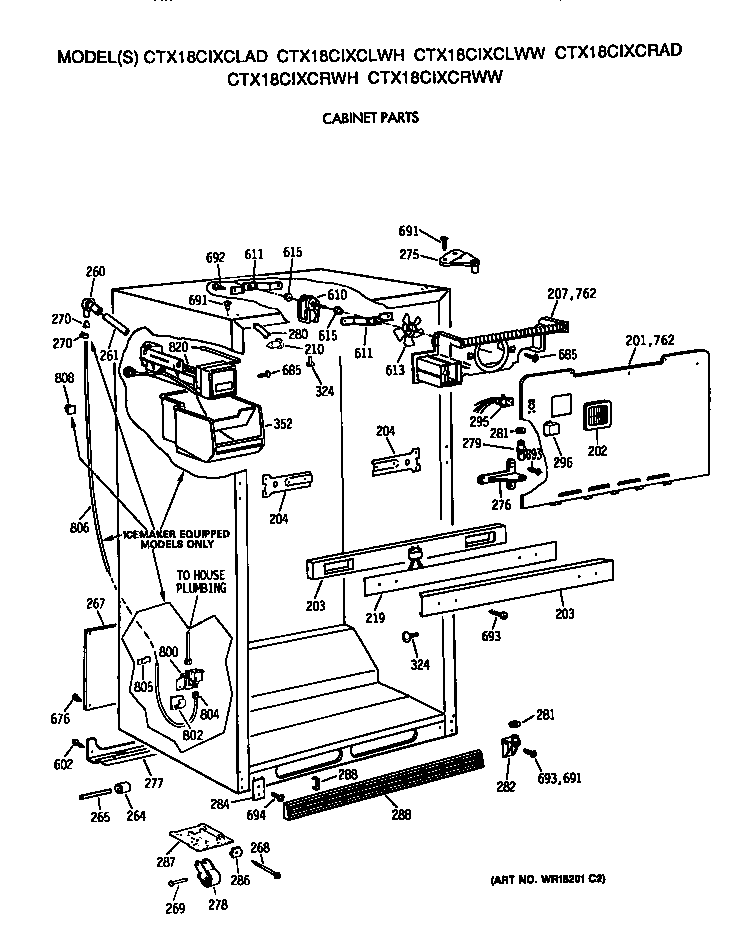 Hotpoint CTX18CIXCLWW cabinet diagram