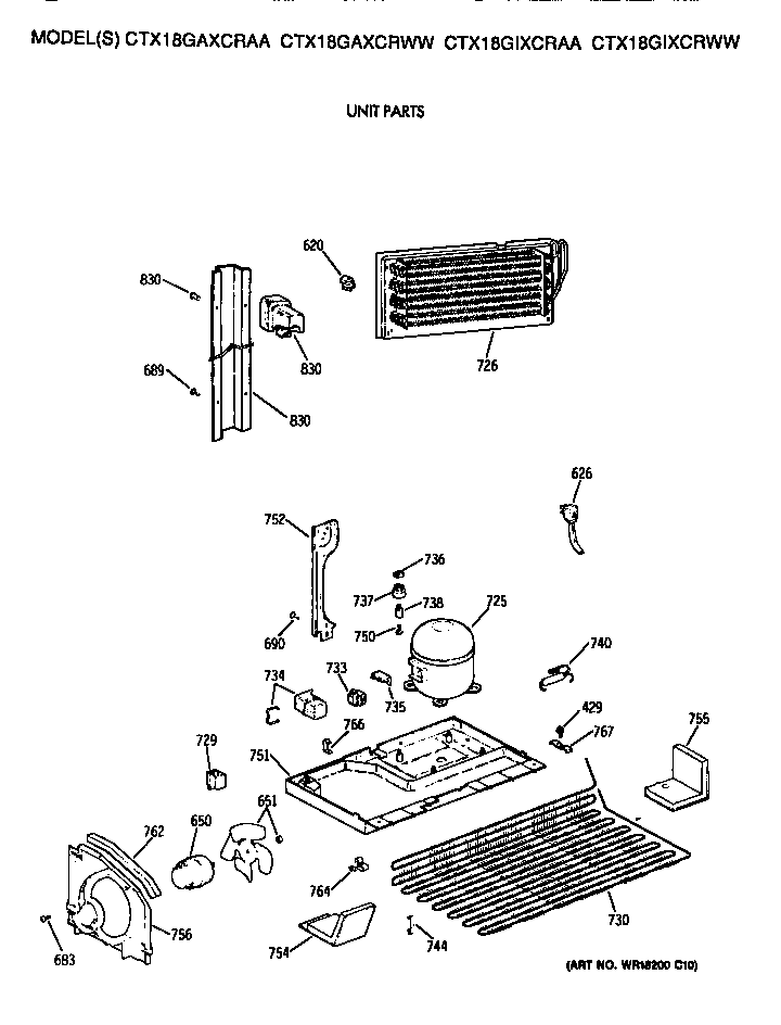 Hotpoint CTX18GAXCRWW unit diagram