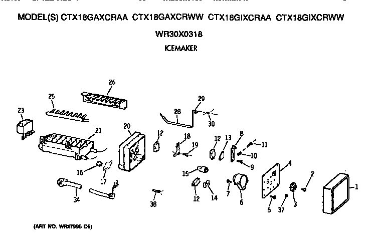 Hotpoint CTX18GAXCRWW icemaker diagram