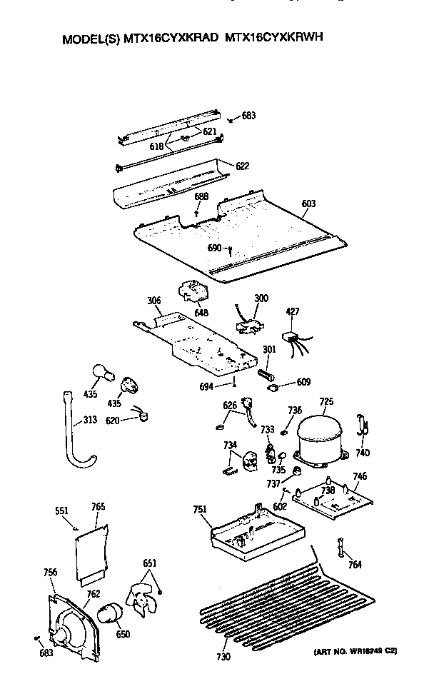 GE MTX16CYXKRWH unit diagram