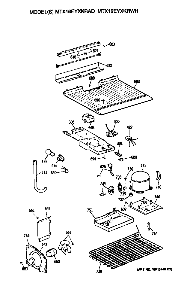 GE MTX16EYXKRAD unit diagram