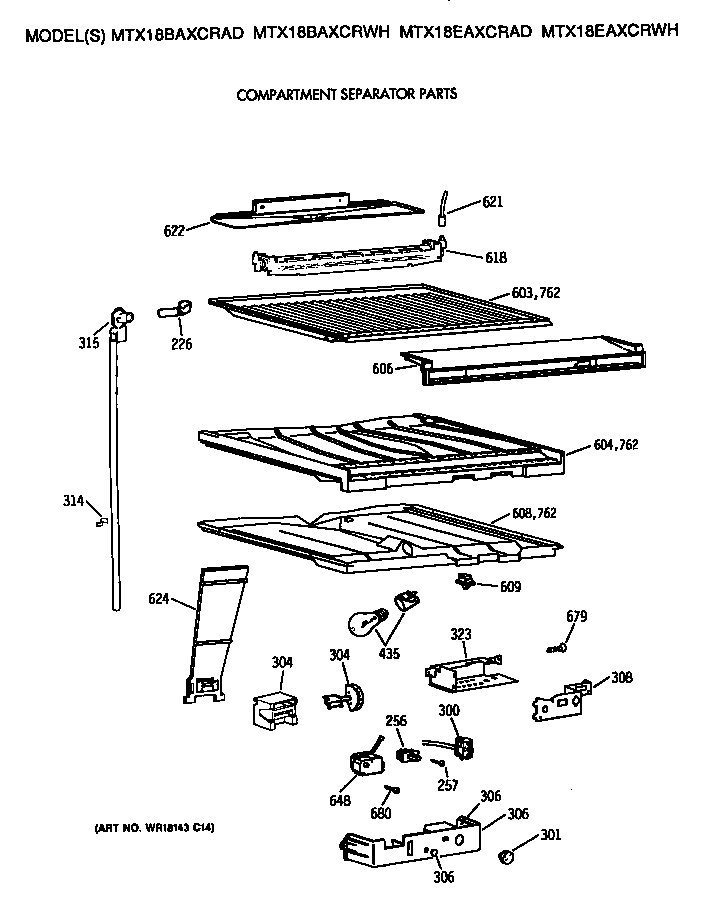 GE MTX18EAXCRWH compartment separator diagram