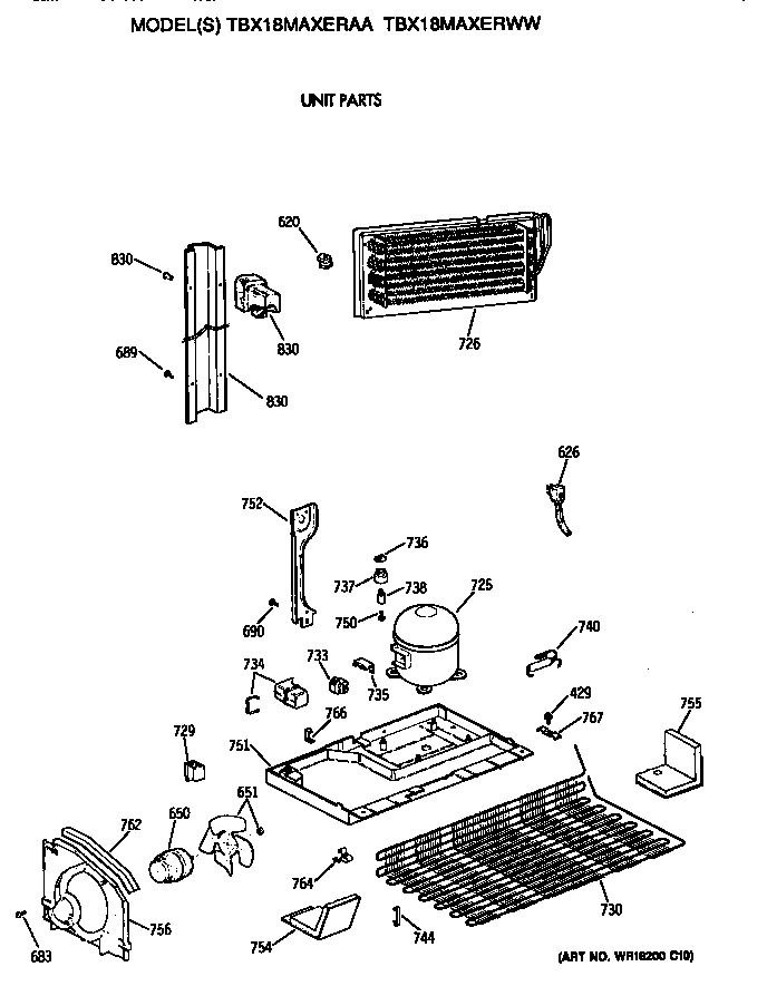 GE TBX18MAXERWW unit diagram