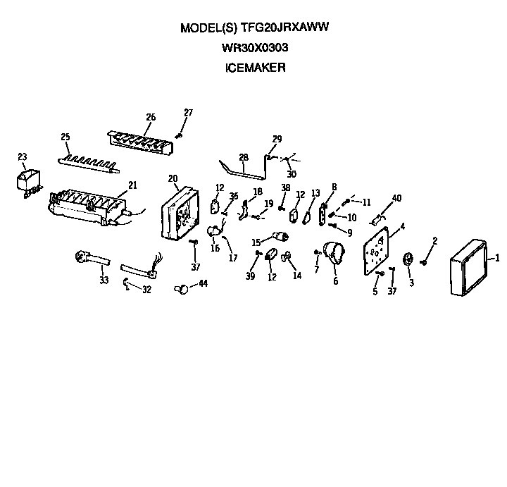 GE TFG20JRXAWW icemaker diagram