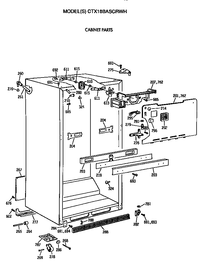 Hotpoint CTX18BASCRWH cabinet diagram