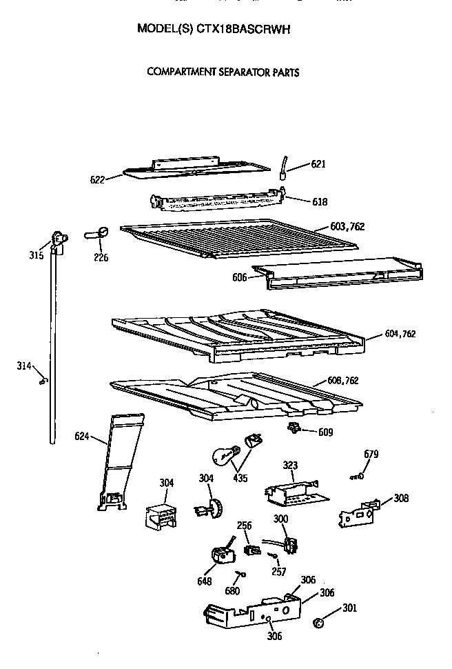 Hotpoint CTX18BASCRWH compartment separator diagram