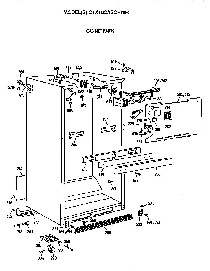 Hotpoint CTX18CASCRWH cabinet diagram