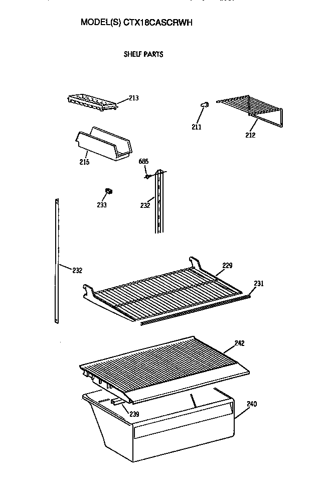 Hotpoint CTX18CASCRWH shelves diagram