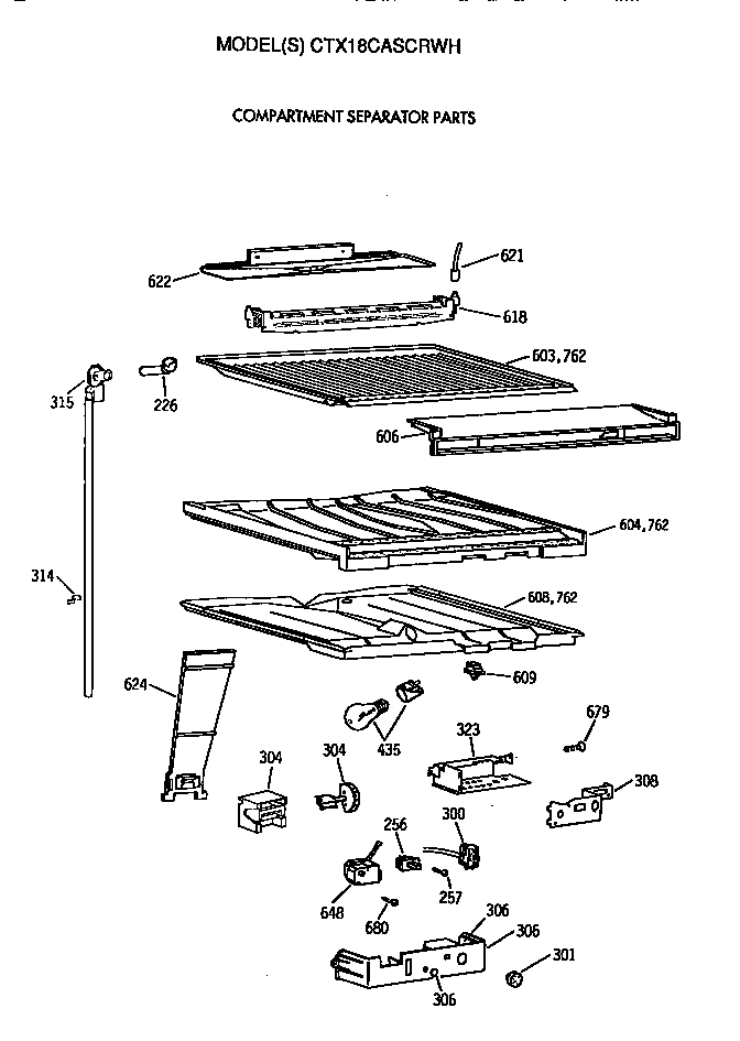 Hotpoint CTX18CASCRWH compartment separator diagram