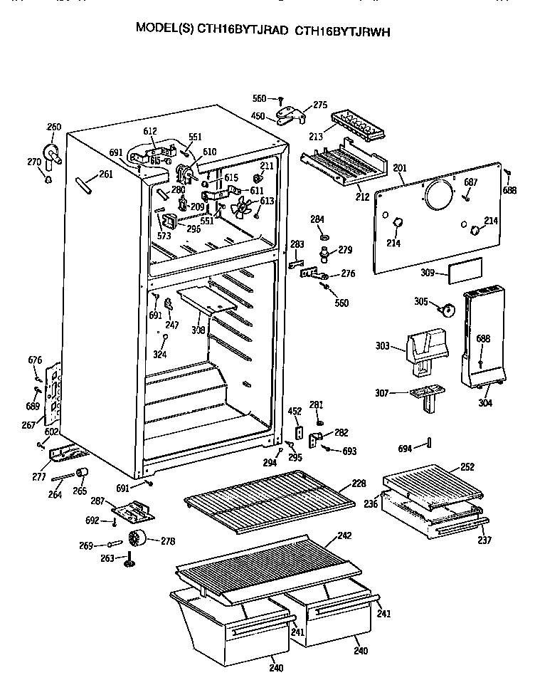 Hotpoint CTH16BYTJRAD cabinet diagram