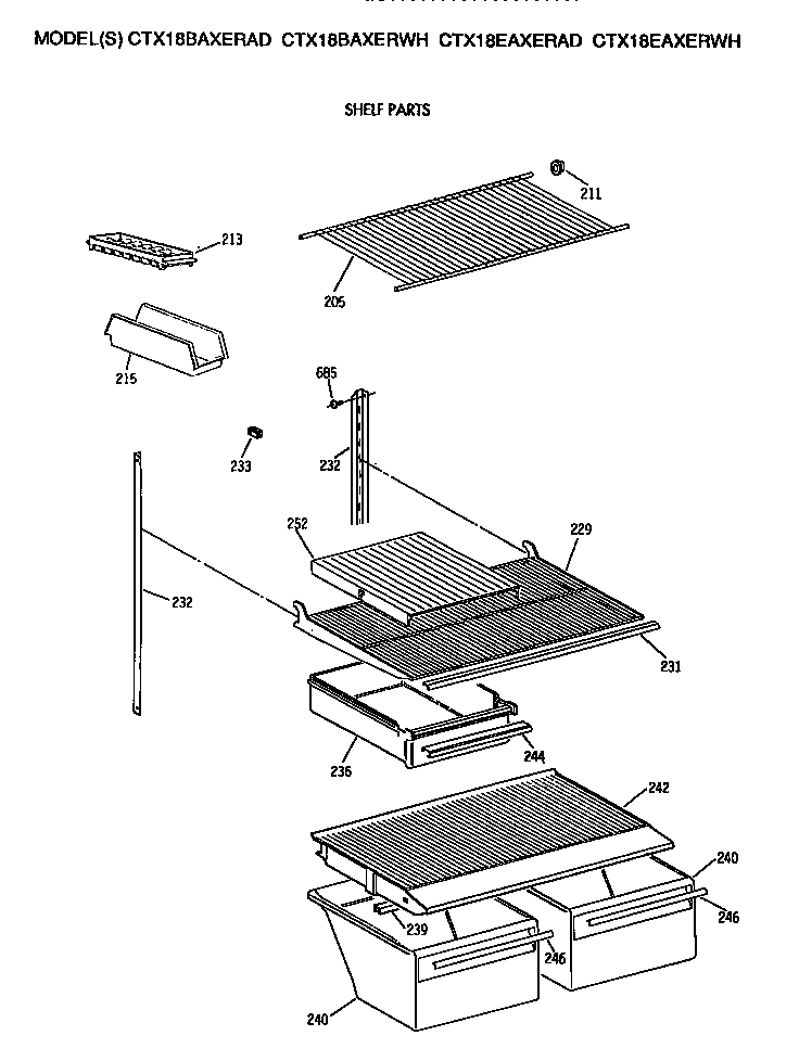 Hotpoint CTX18BAXERWH shelves diagram