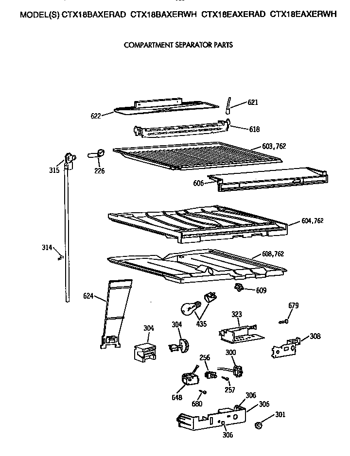 Hotpoint CTX18BAXERWH compartment separator diagram