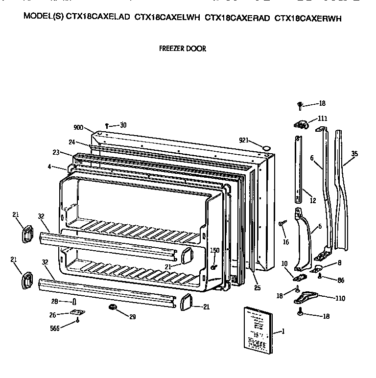 Hotpoint CTX18CAXELAD freezer door diagram