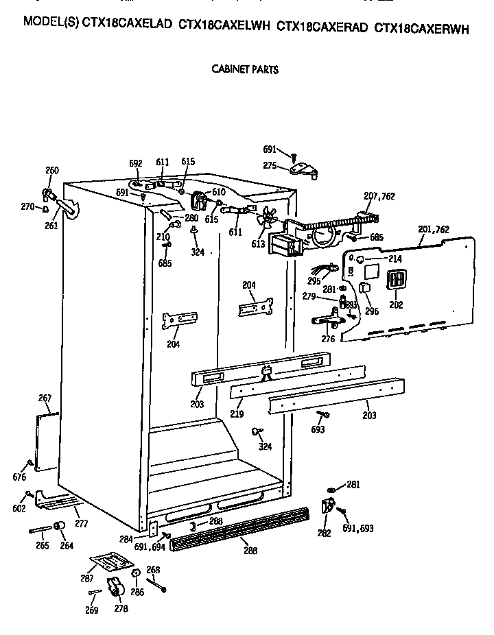 Hotpoint CTX18CAXELAD cabinet diagram