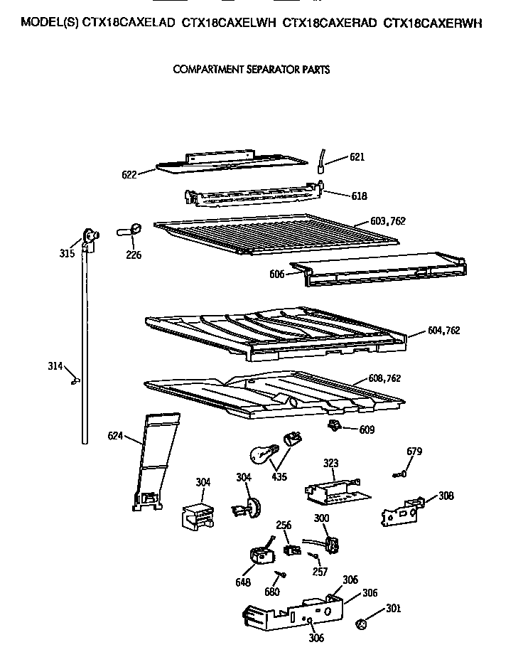 Hotpoint CTX18CAXELAD compartment separator diagram