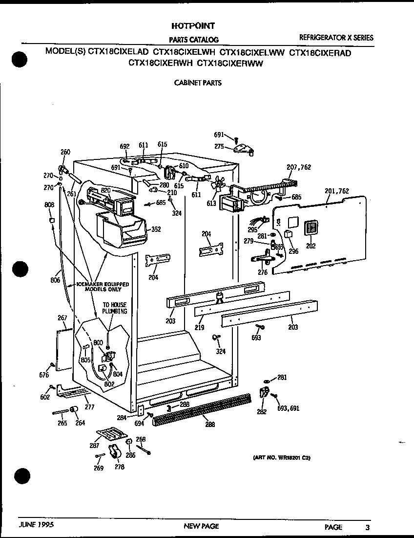 Hotpoint CTX18CIXERAD cabinet diagram