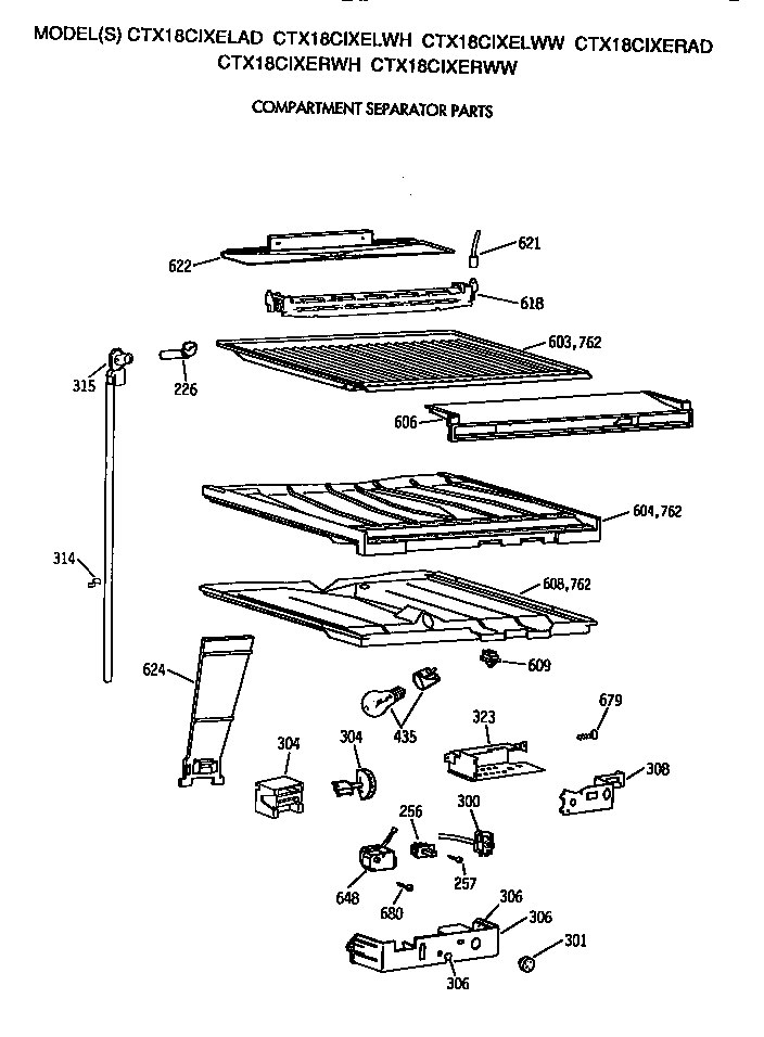 Hotpoint CTX18CIXERAD compartment separator diagram