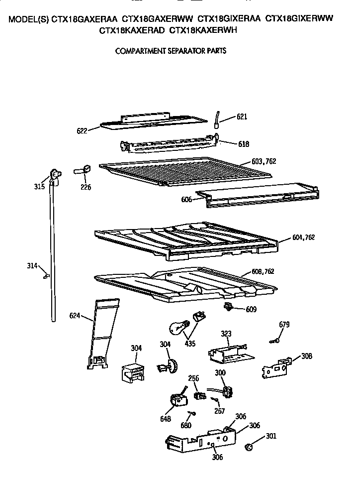Hotpoint CTX18GIXERAA compartment separator diagram