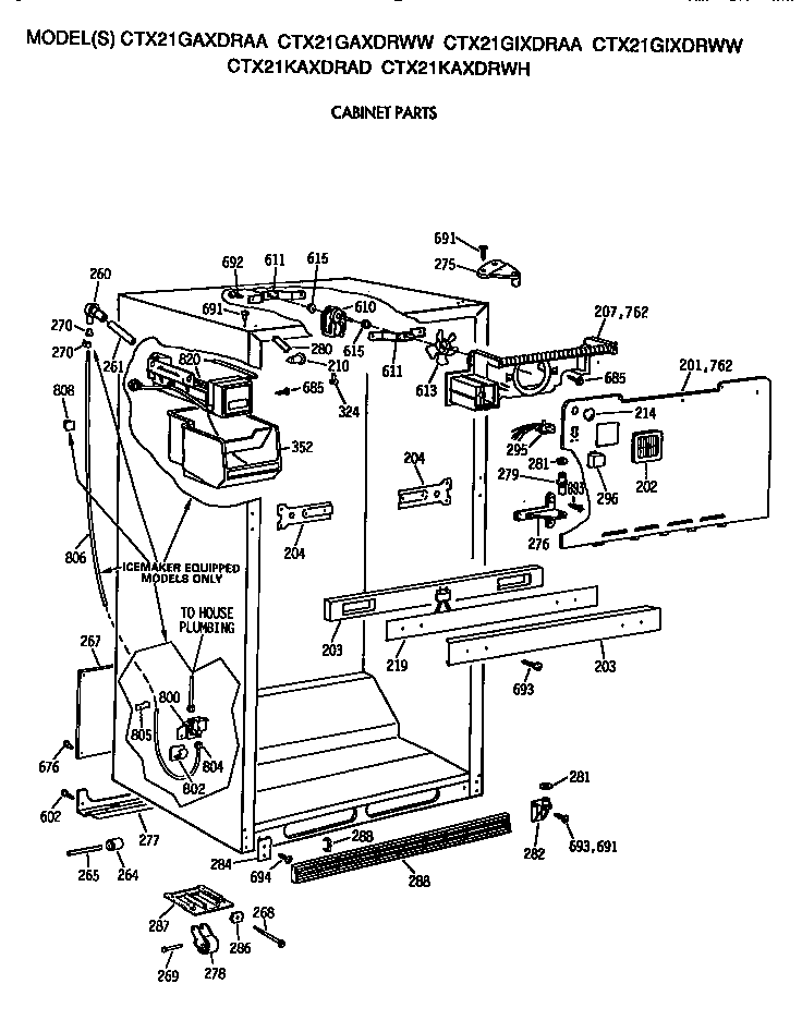 Hotpoint CTX21GIXDRAA cabinet diagram