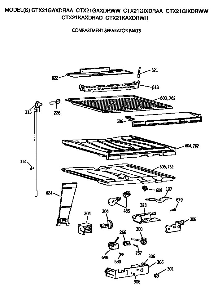 Hotpoint CTX21GIXDRAA compartment separator diagram