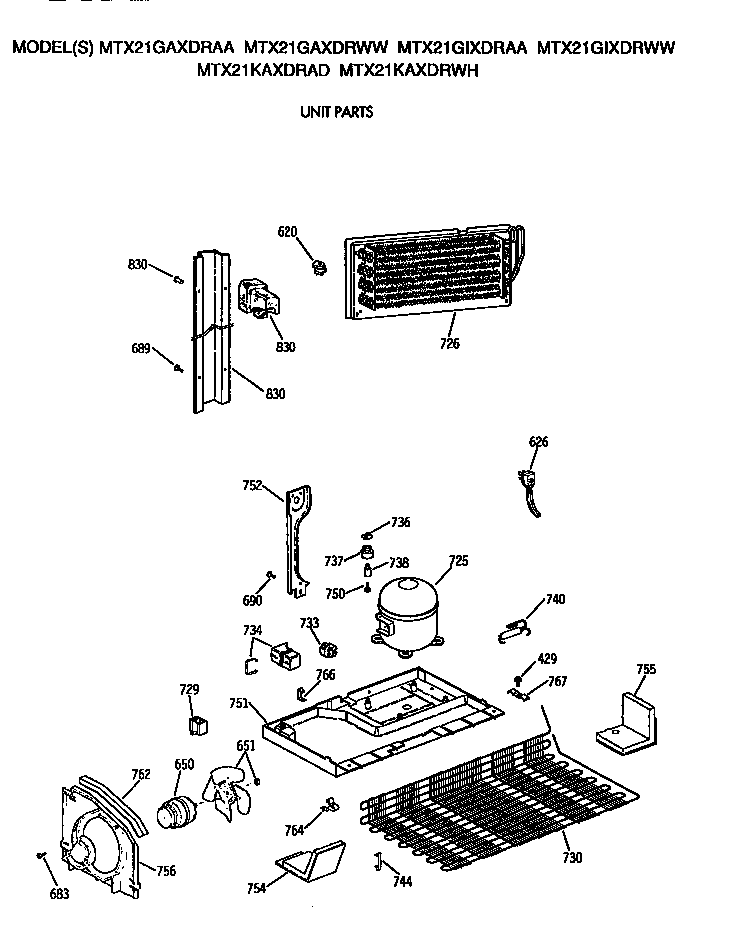 GE MTX21KAXDRAD unit diagram