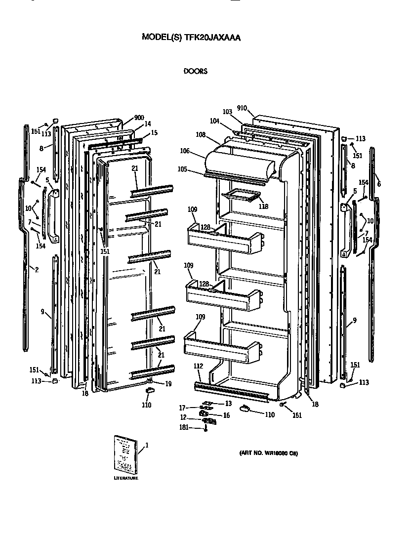 GE TFK20JAXAAA doors diagram