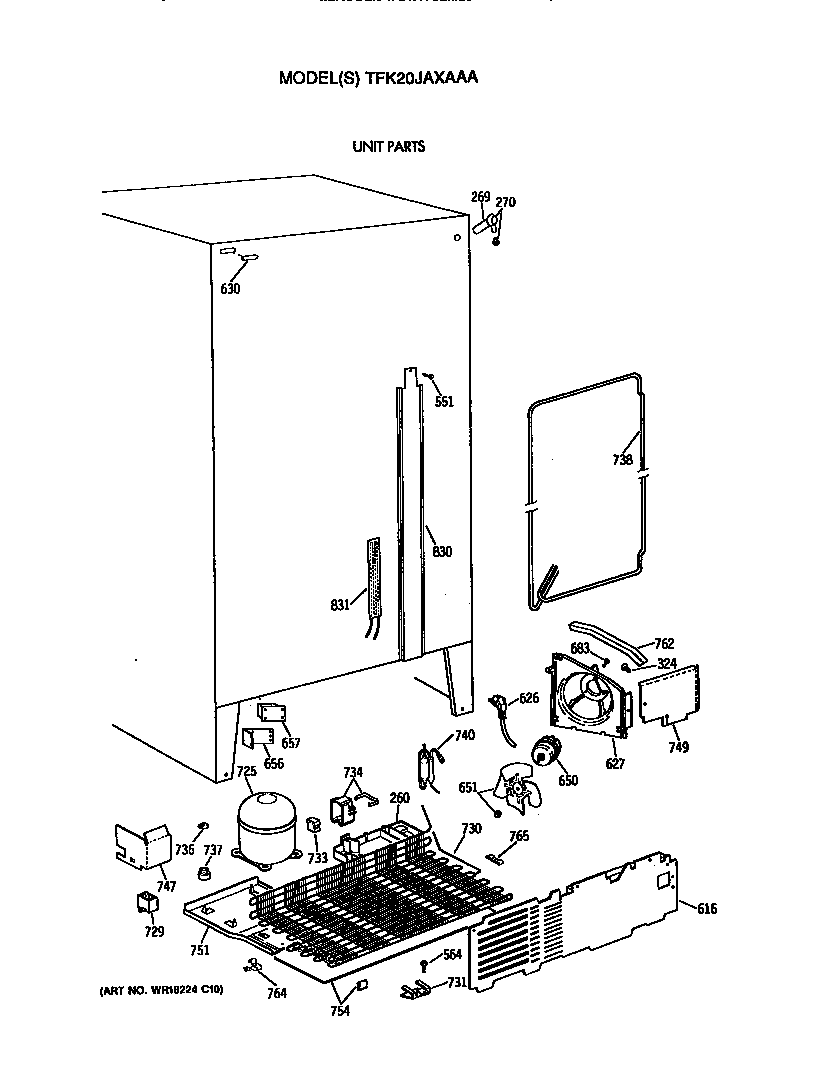 GE TFK20JAXAAA unit diagram