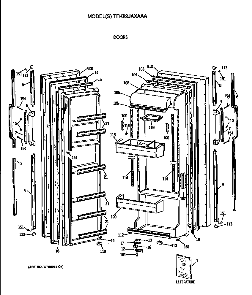 GE TFK22JAXAAA doors diagram