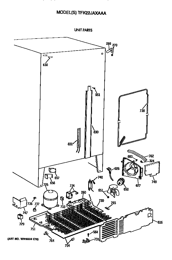 GE TFK22JAXAAA unit diagram