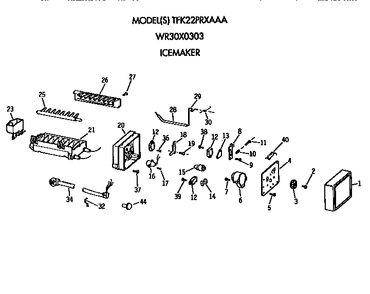GE TFK22PRXAAA icemaker diagram