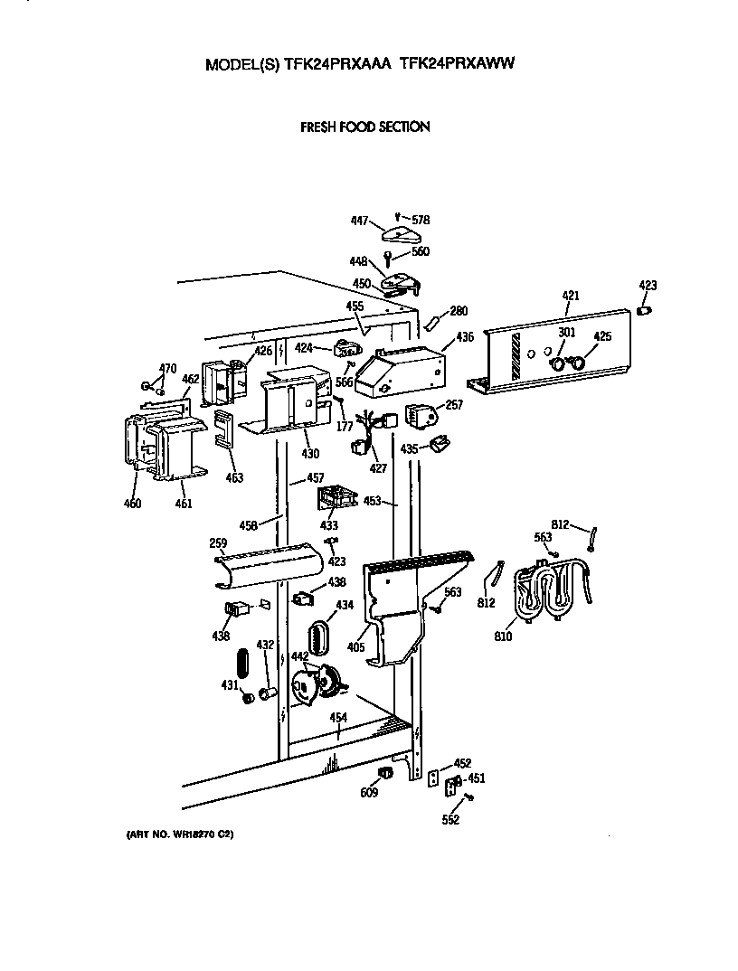 GE TFK24PRXAWW fresh food section diagram