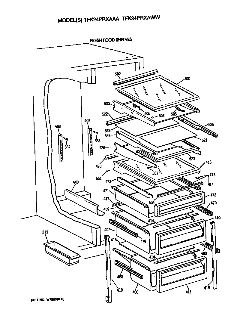 GE TFK24PRXAWW shelves diagram