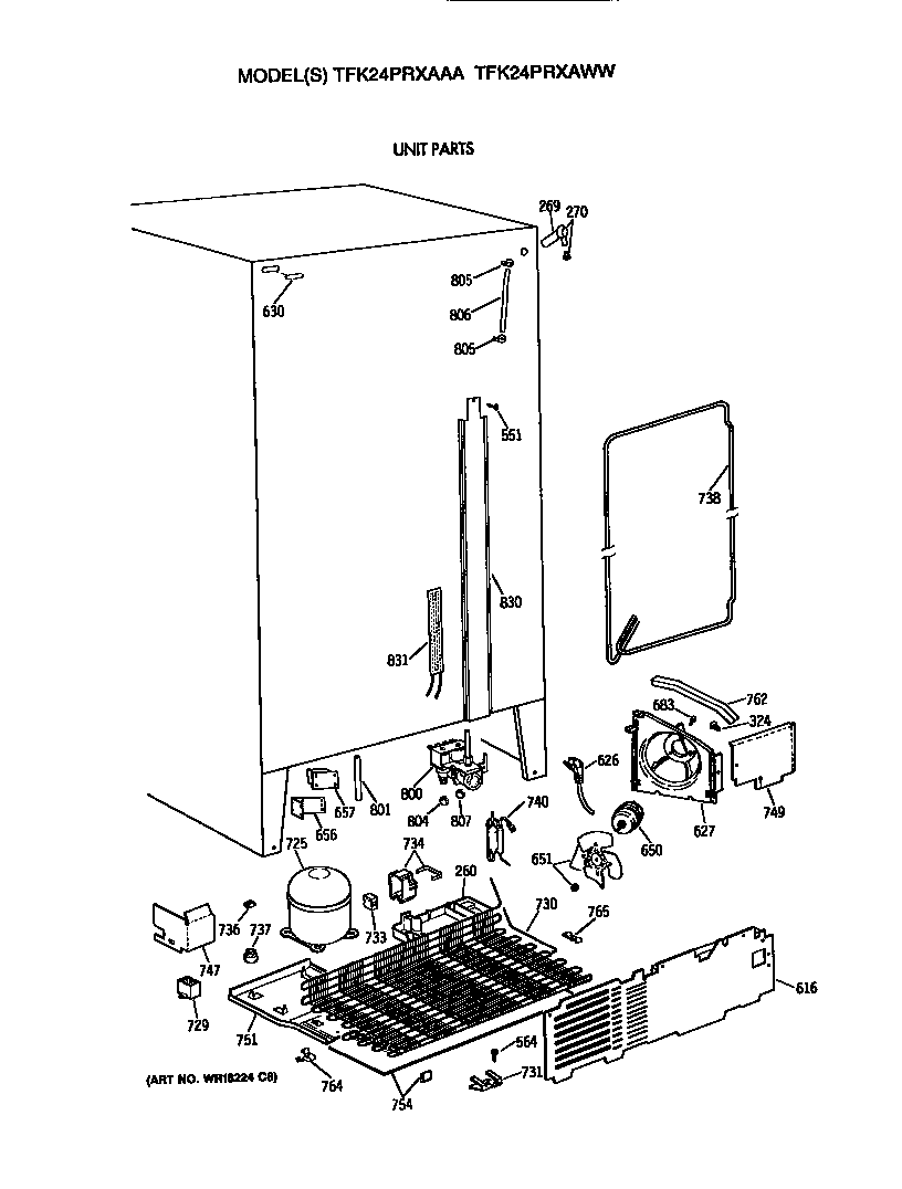 GE TFK24PRXAWW unit diagram